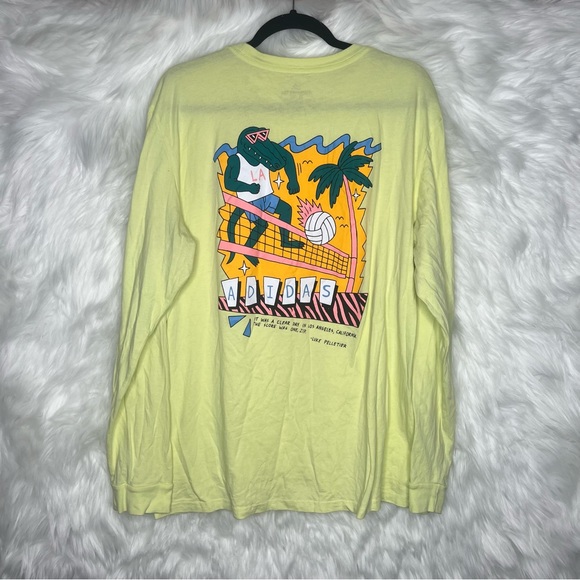 Adidas Luke Pelletier Amplifier Tee Yellow Mens Long Sleeve Size XL - Picture 2 of 3